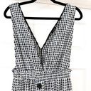 ZARA  Tweed Button Front Pinafore Mini Dress Sleeveless Blue Black White Sz Small Photo 11