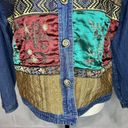 New Direction  Vintage Cotton Patchwork Quilted Denim Boho Jacket Size M Photo 2