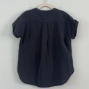 Faherty Dream Cotton Gauze Desmond Navy Organic Cotton Short Sleeve Top Photo 4