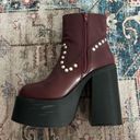 Urban Outfitters Red leather platform boots Photo 5