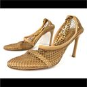 Bottega Veneta  Stretch Chain Ankle Strap Nappa Leather Heel Mesh Pumps Size 39 Photo 13