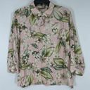 Tommy Bahama  Womens Blouse Large Pink Floral Hawaiin 100% Silk 3/4 Sleeve Medium Photo 0