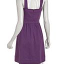 Shoshanna 𝅺 Violet Cotton Pique Buckled Tank Dress Photo 1