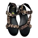 Jelly Pop Black & Leopard Print Platform Comfort Sandals NWT Velcro Close Size 9 Photo 0