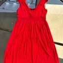 Soprano Surplice Sleeveless Casual Mini Summer Sun Dress in Red - Size Medium Photo 0