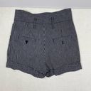 3.1 Phillip Lim  Black Linen Blend Pinstripe High-Rise Paper Bag Shorts Size 8 Photo 7