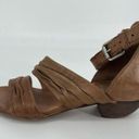 Miz Mooz  Ankle Strap Sandals Sz 38 Brown Leather Low Heel Photo 1