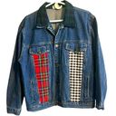 Jean Jacket Vintage 90s Country Pickins 1990s Plaid Denim Checked Retro Y2K Size M Photo 0