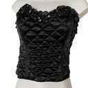  Vintage 90s Natori Quilted Sequins Black Corset Bustier Size Medium Rare Photo 0