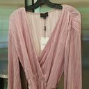 Bardot 💕 Bellissa Long Sleeve Faux Wrap Dress Sorbet Pink Metallic Shine XL NWT Photo 8