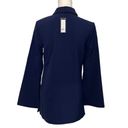 Romeo + Juliet Couture NWT Navy Blue Button Front Up Collared Shirt Dress Tunic Ponte Long Sleeve New Photo 1