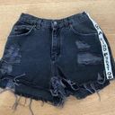 Furst of a Kind  - Distressed High Waist Shorts in Black Denim Photo 0