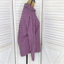 Prince And Fox  Gingham Check Button Front Oxford Shirt Pink Blue Medium Photo 2