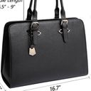 Laptop Tote Bag for Women, 15.6 Inch Extra Large Waterproof PU Leather Tote Bag for Women Work Black Photo 1