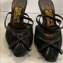 Salvatore Ferragamo  Black Sandals Shoes  6 Italy Versatile bow RARE HTF GORGEOUS Photo 5