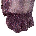 American Eagle WOMEN’S 𝅺 Y2K purple floral sheer peplum top Photo 2