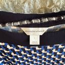 Christopher & Banks  blue geometric short sleeve blouse large Photo 1