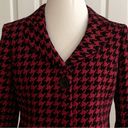 Houndstooth Semantiks Jacket Red Black  3/4 Sleeve Career Blazer Size 8 Petite Photo 2