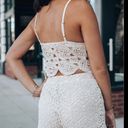 Off White Crochet Top/Short Set Tan Photo 5