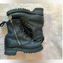 Harley Davidson  Motorcycle Biker Black Leather Lace Up Side Zip Boots Size 5 Photo 3