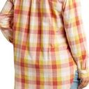 Caslon Colorful Plaid Long Sleeve Cotton Becca Tunic Top Rust Oversized Large NWOT Photo 1