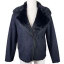 Uniqlo  Black Faux Suede and Faux Fur Women’s Jacket in size Small Photo 0