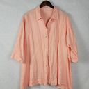 Bryn Walker  Womens Top Size M Peach Linen Button Up Asymmetric Oversized Tunic Photo 0