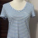 Caslon  Womens T-Shirt Blue White Striped Short Sleeve Scoop Neck XXS New Photo 1