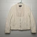 BCBG MAXAZRIA Beige Pleated Jacket Womens Size Medium Full Zip Pockets Photo 1