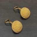 Beehive Vintage CARRÉ Golden  Button Clip On Earrings Photo 9