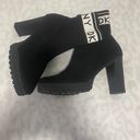 DKNY Tessa Sock Ankle Boots Round Toe Platform Block Heel Pull On Logo Size 8M Photo 6