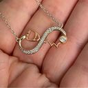 infinity Stethoscope  Sterling Silver CZ Necklace Photo 3