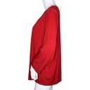 Susan Graver  Shirt Womens 1X Red Tunic Top Liquid Knit Casual Work Versatile Photo 2