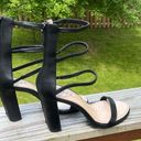 DKNY  Rita strappy heeled sandals black size 8 high chunky heel zip back leather Photo 3