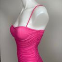 Revolve  Superdown Emmie Neon Pink Ruched Mesh Mini Strap Bodycon Dress Size XS Photo 4