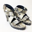 ALLSAINTS NWT All Saints Sienna Snakeskin Printed Leather Buckle Heeled Sandal 8 Photo 1