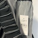 Loft NWT  Fluid Wide Leg striped black and white pull on pants size Large Photo 4