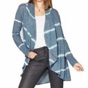 Knox Rose  Blue White Tie Dye Open Front Long Line Cardigan Sweater XS oversized Photo 0