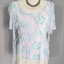 Kirra Aztec Print with Netted Accent Boho Top Small Photo 0