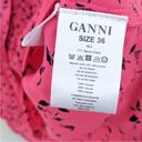 Ganni EUC  Barra Button Down Shirt Hot Pink Pattern Photo 4