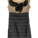 Lucy Paris New Lucy & Co Ruffle Spiral Sleeveless Tiered Mini Dress Black Nude Photo 0