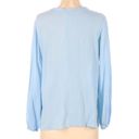 Peppermint  100% Rayon Solid Blue Long Sleeve Top S Photo 1