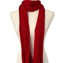 Talbots  COTTON BLEND RED RIBBED KNIT SCARF Photo 2