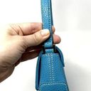 Liz Claiborne Vintage Y2K  Turquoise Faux Leather Front Flap 90s Shoulder Bag Photo 3