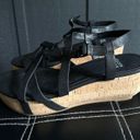 Eileen Fisher  Array Black Strappy Cork Wedge Platform Sandals Size 8 Photo 1