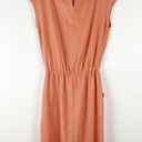 St. John  Peach Elastic Drawstring Waist Side Pocket Cap Sleeves Dress, Size 6 Photo 1