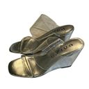 Unisa  Nietra Clear Lucite & Silver Wedge Slide Sandal, Sz 6 Photo 4