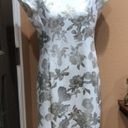 ECI  New York silver floral white dress Photo 2