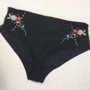 Topshop  Embroidered Mesh High Waist Bikini Bottom Photo 2