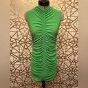 ZARA 🌹 BNWT Green Sleeveless Ruched Bodycon Mini Dress Size M Photo 3